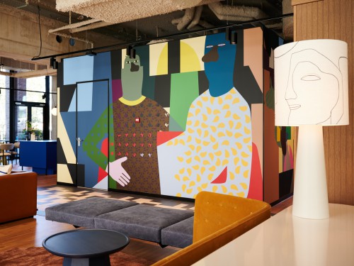 Iwaarden artwork - design van anuli croon voor mural uitgevoerd als print op wand 