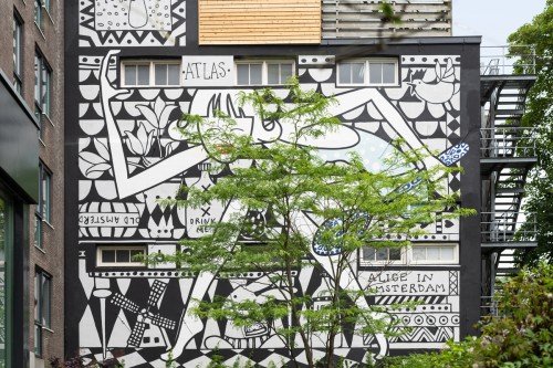 Muurschildering voor het Andaz Hotel Amsterdam, Ontwerp mural door Marcel Wanders, Uitvoering door Iwaarden