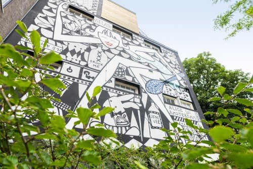 Muurschildering voor het Andaz Hotel Amsterdam, Ontwerp mural door Marcel Wanders, Uitvoering door Iwaarden
