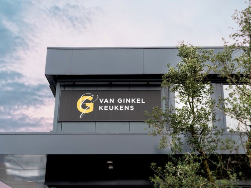 Gevelreclame exterior signage, voor Van Ginkel Keukens, Barneveld