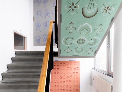 artwork, mural, kunstproject van een muurschildering van Job Wouters. Letman, in het Nationale Ombudsman, gemaakt door Iwaarden