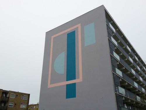 Kunstwerken op flats Haarlem, uitgevoerd door iwaarden, muurschilderingen, artwork, mural