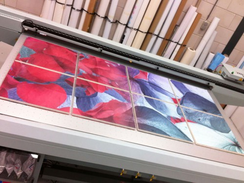 Groot formaat print op plaat, Print-to-plate, Print-to-plate, printen op plafondlaat rijmstate, Iwaarden 