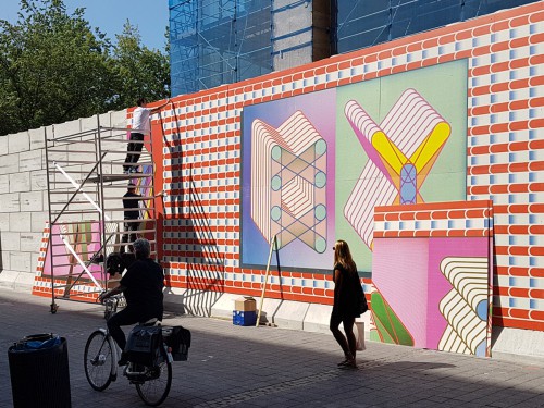 Mural - Print van kunstenaar Sigrid Calon op wanden van passage in Tilburg