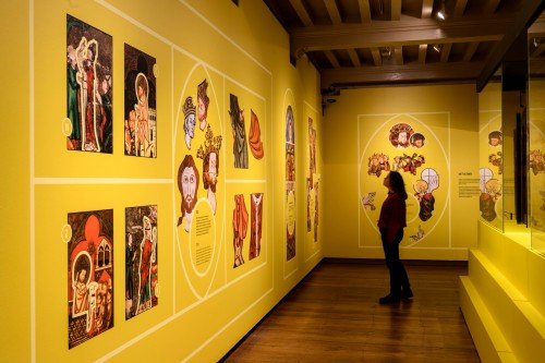 Decoraties met print op verwijderbaar behang voor tentoonstelling, exhibit, Nort & South in Museum Catharijneconvent Utrecht