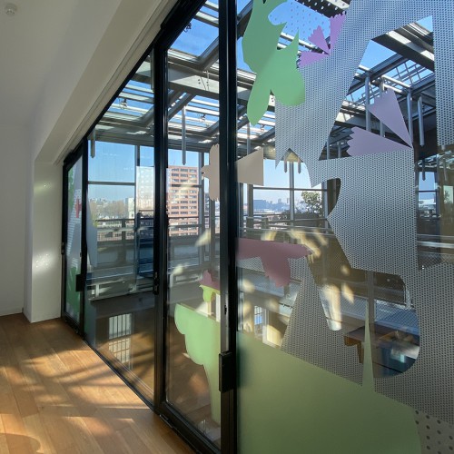 artwork anuli croon by iwaarden printed on window film for glass wall