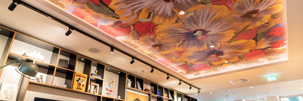 Iwaarden Interieur - Plafonddecoratie met print op plafond